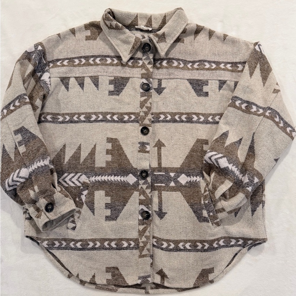 Mainstrip Oversized Southwestern Print Button Front Jacket/Shirt – Size Large - Picture 2 of 9